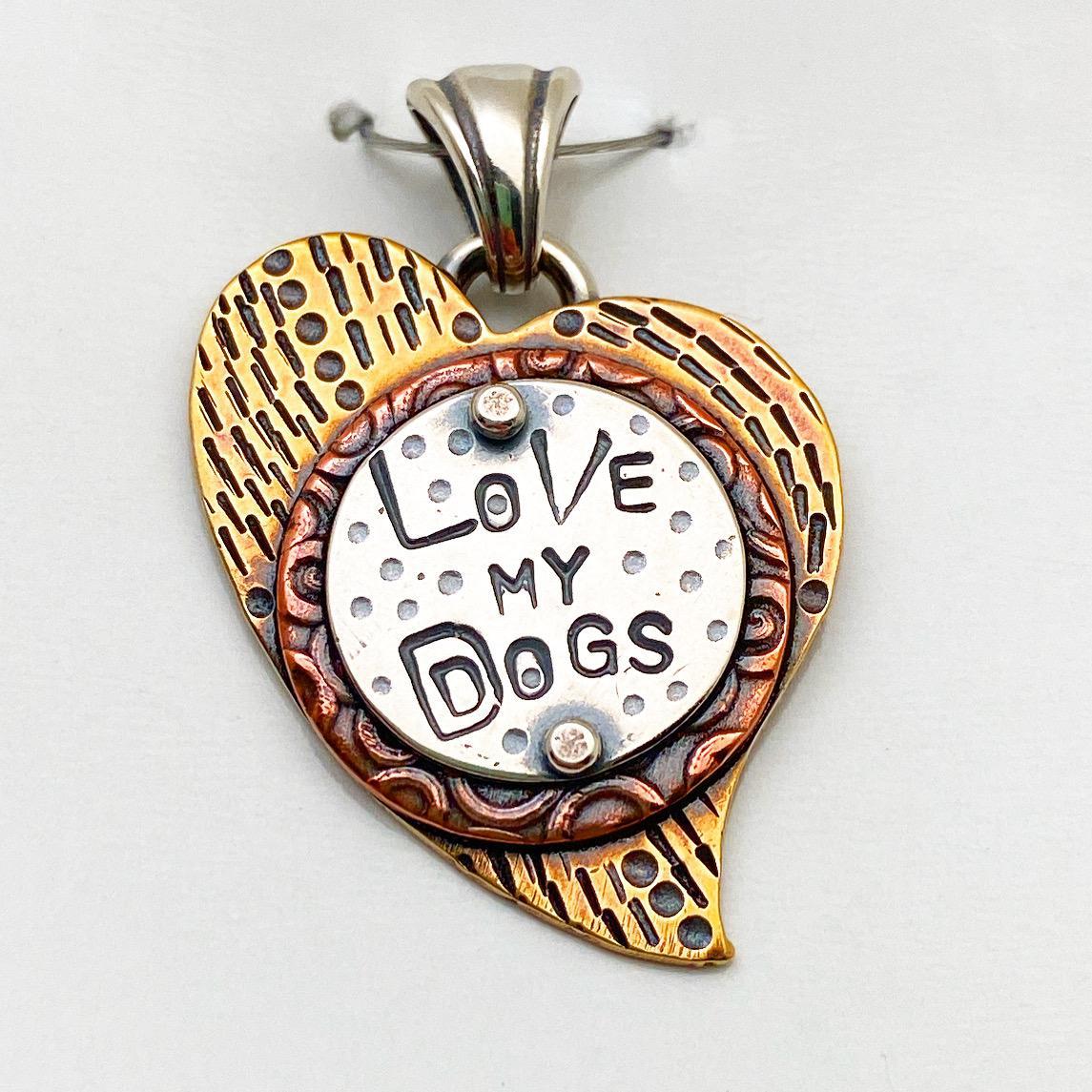 Pendant - Love My Dogs - Small Heart