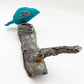 Ceramic Wall Art - Bird on Branch - One Teal Bird