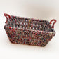 Rectangle Basket - Woven Chindi on Steel Frame - with Handles