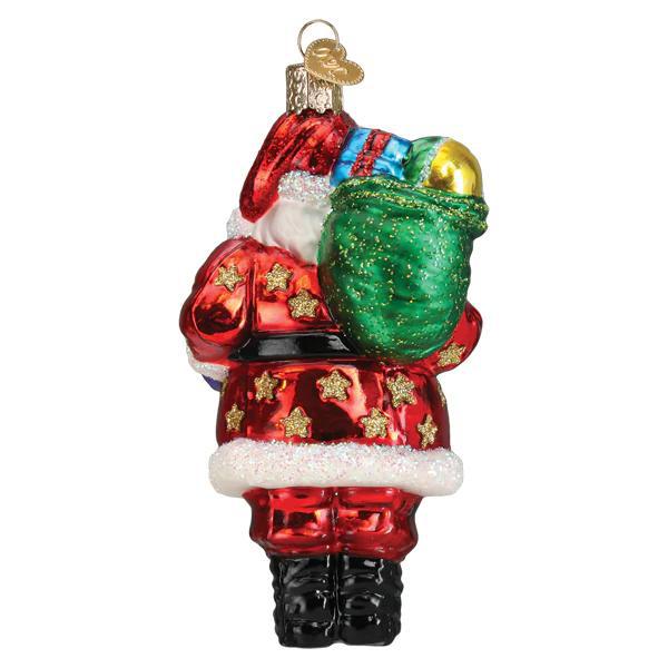 Ornament - Blown Glass - Jolly African American Santa