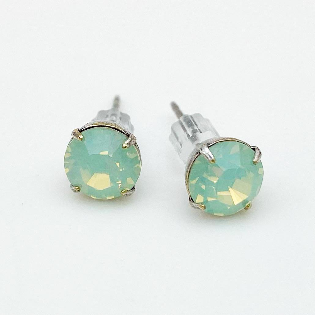 Stud Earrings - Real Crystals in Sterling Silver Bezel