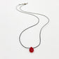 Necklace - Faceted Polished Carnelian on Woven Fiber