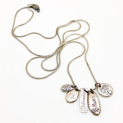 Necklace - "Strong Girl" Charms - Sterling