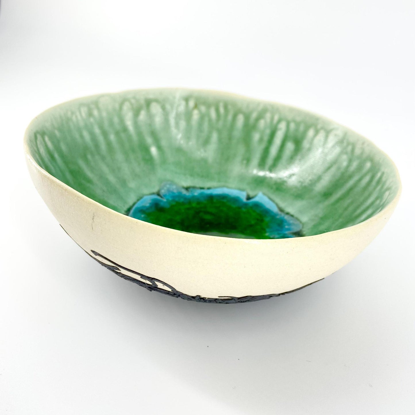 Bowl - Nest Design with Glazed Glass Center - Large
