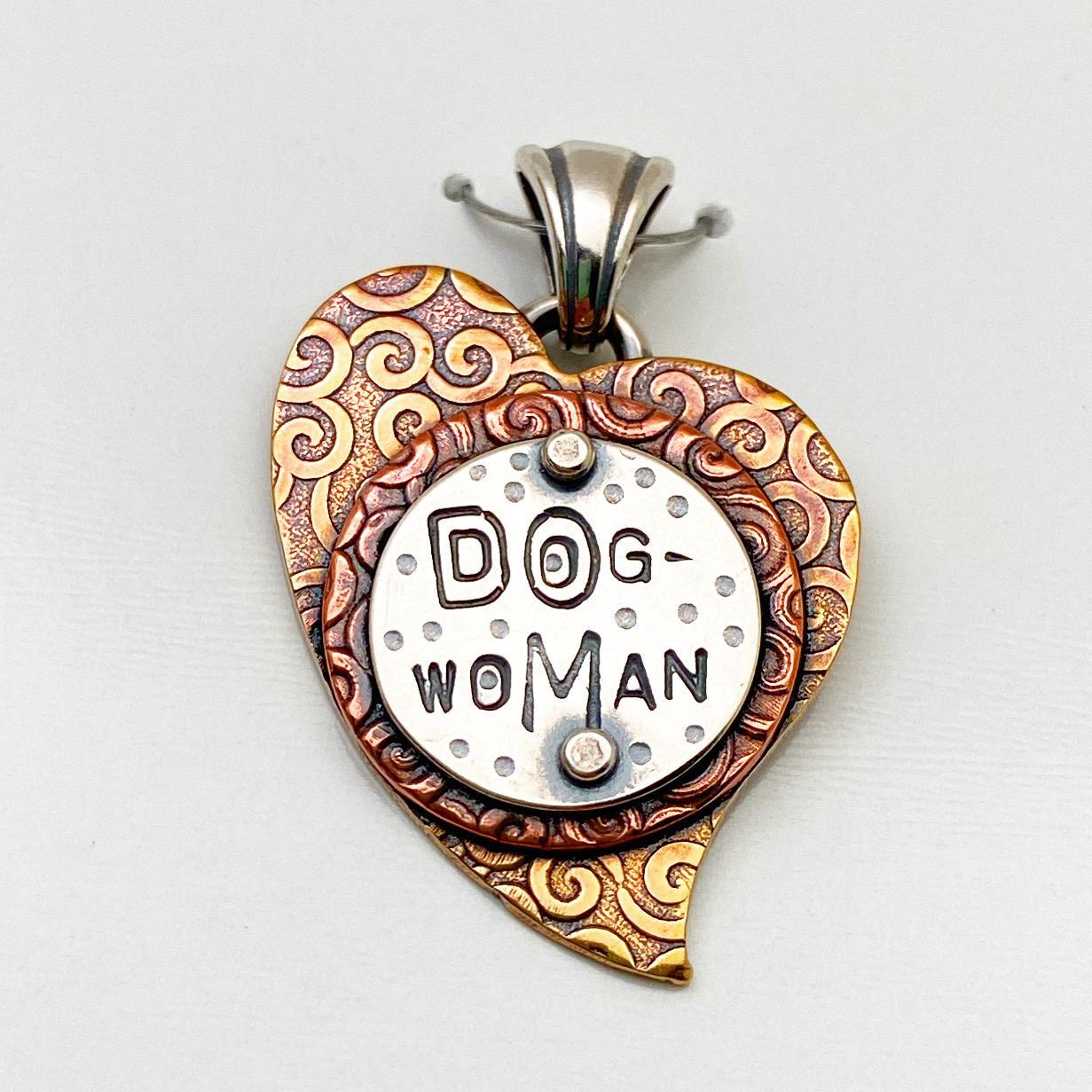 Pendant - Dog Woman - Small Heart