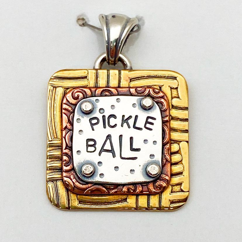 Pendant - Pickle Ball - Small Square