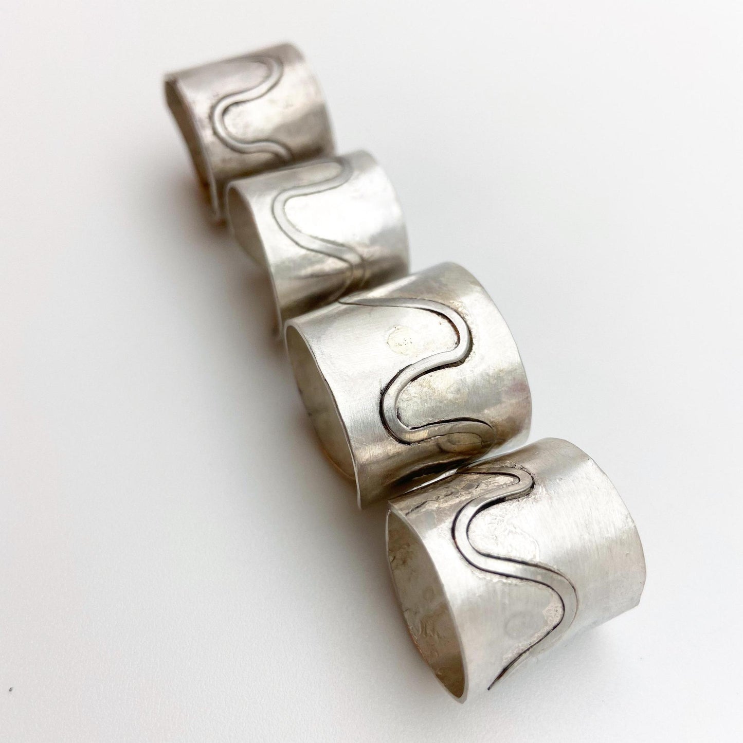 Ring - Sterling with Platinum Roller Coaster