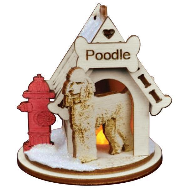 Ornament - Wood - Poodle K9