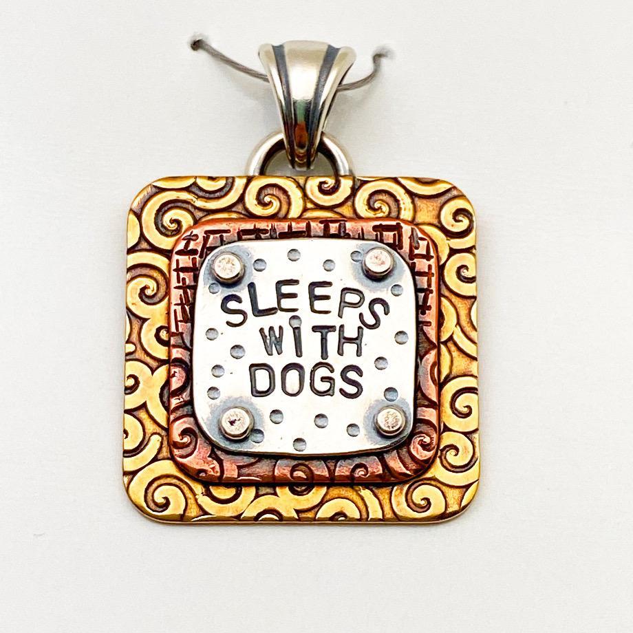 Pendant - Sleeps With Dogs - Small Square