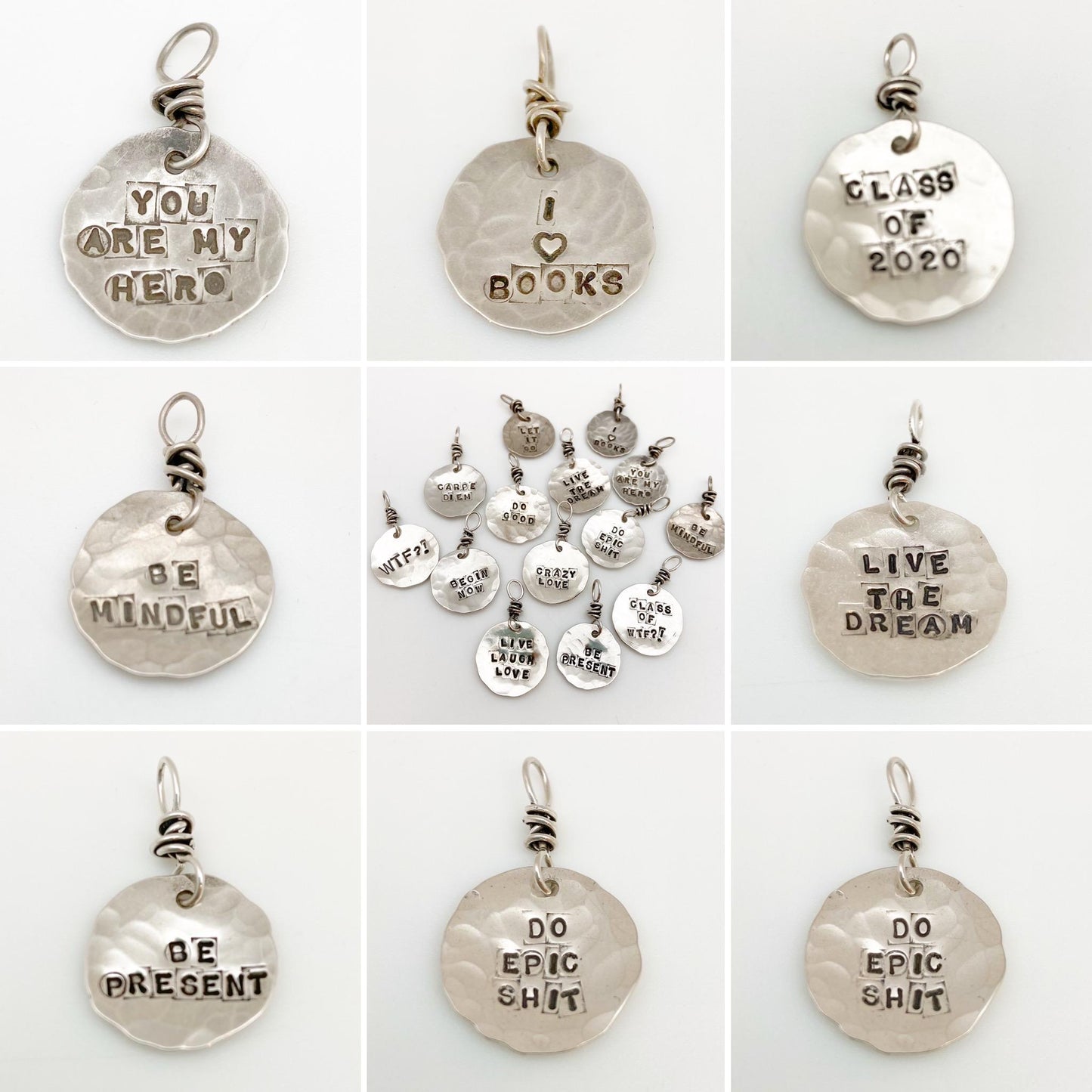 Charm - "Wisdom Nugget" in Sterling - Handmade