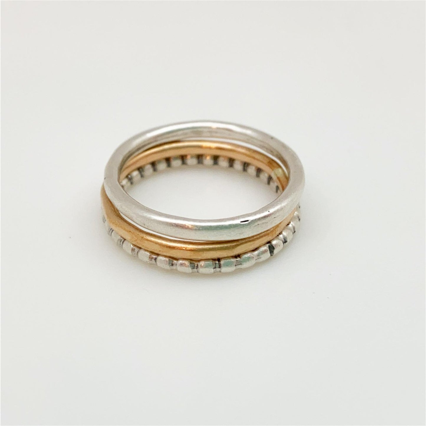 Ring Set - 3 Stacking - Gold Fill & Sterling