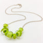 Necklace - Glass "Lifesaver" Beads - Lime Green