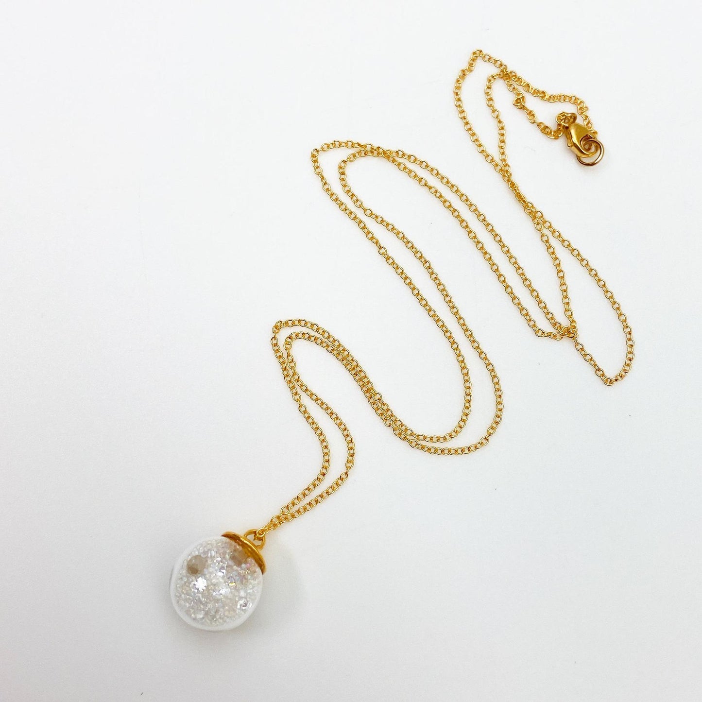 Necklace - Glass Globe - Clear Crystal Mix