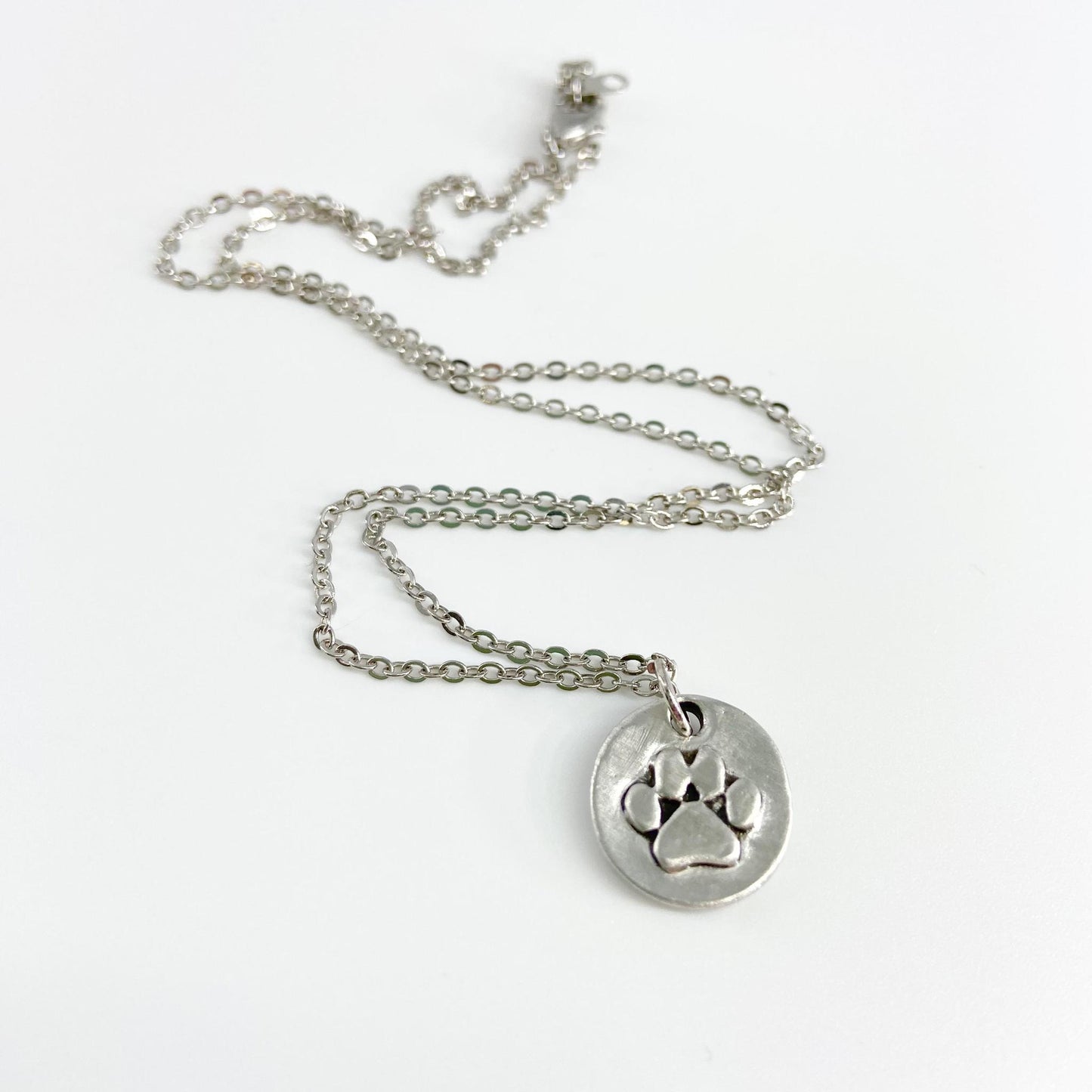 Necklace - Paw Print - Pewter