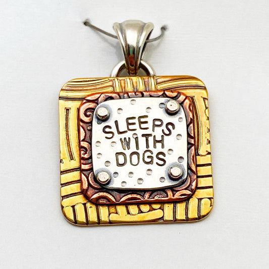 Pendant - Sleeps With Dogs - Small Square
