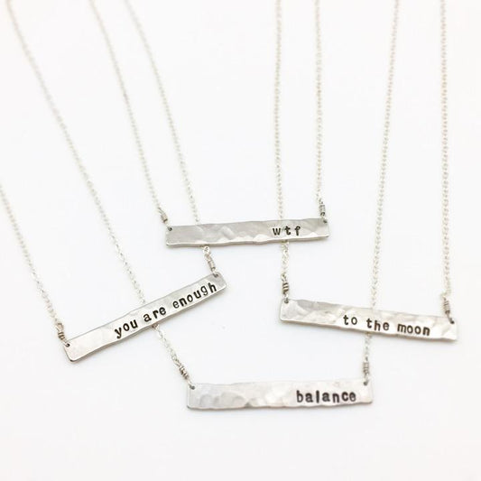 Custom Necklace: "It's A Thin Line" in Sterling - Handmade