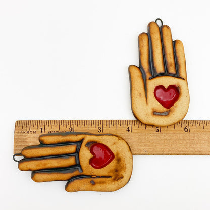 Ornament/Wall Talisman - Heart in Hand - Ceramic