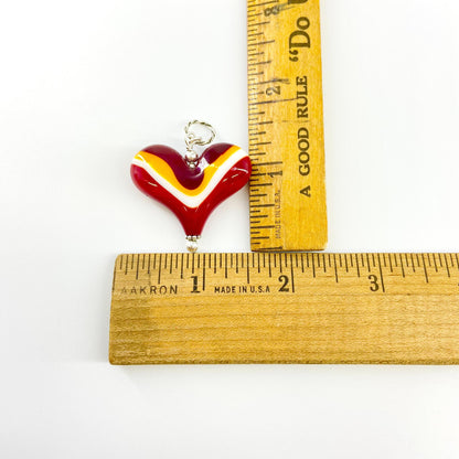 Pendant - KC Chiefs-Inspired Stripes #2 - Handmade Glass