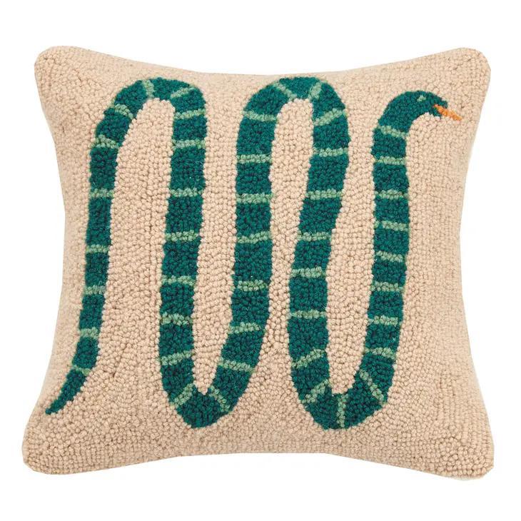 Pillow - Garden Snake - Hooked Wool