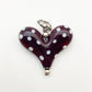 Pendant - "Criss-Cross Polka Dot" - Handmade Glass Heart