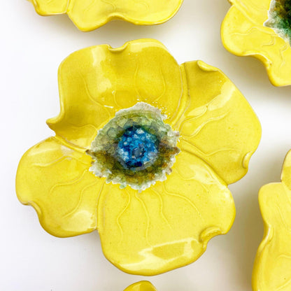 Ceramic Wall Art - "Baby Viola" - Yellow