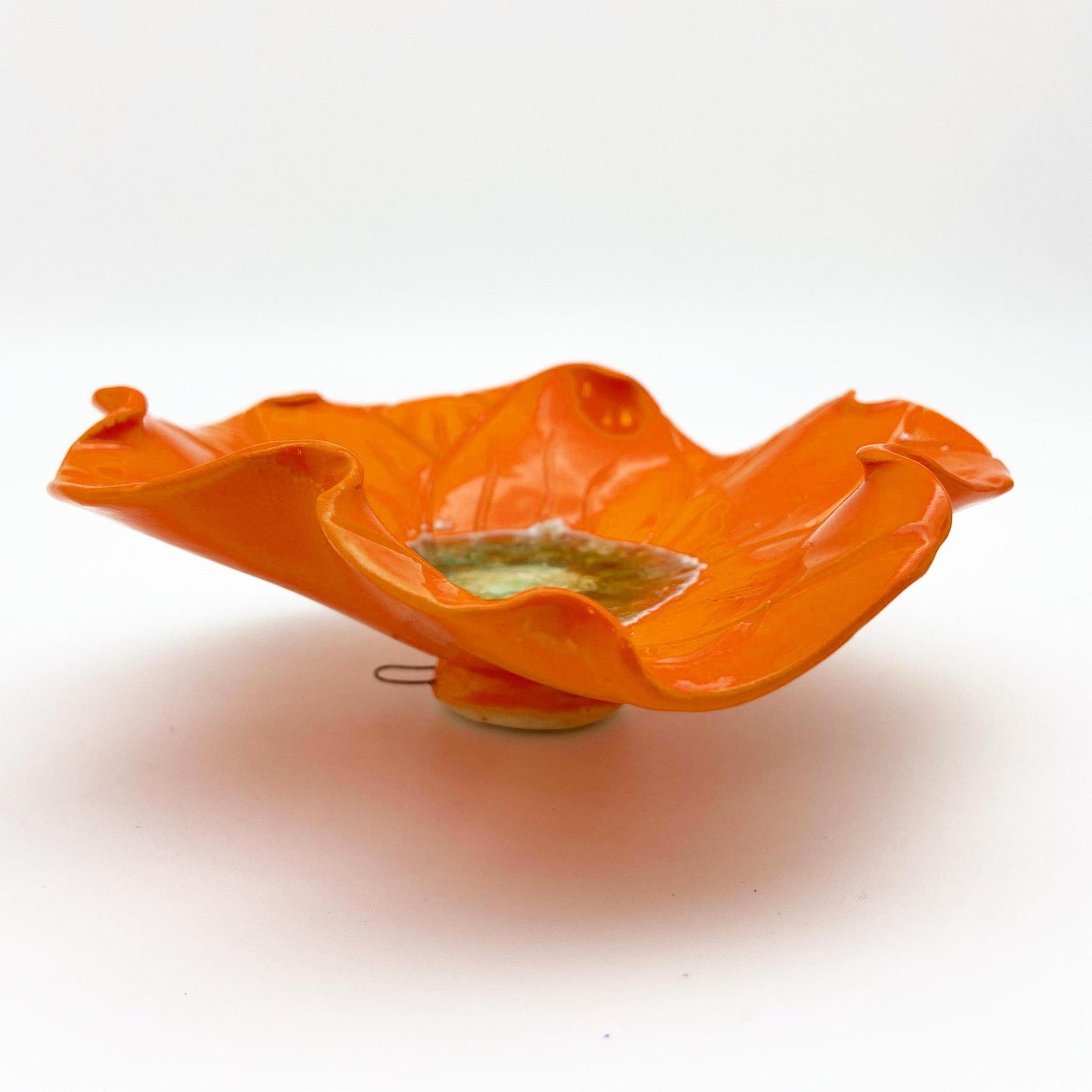 Ceramic Wall Art - "Baby California Poppy" - Orange