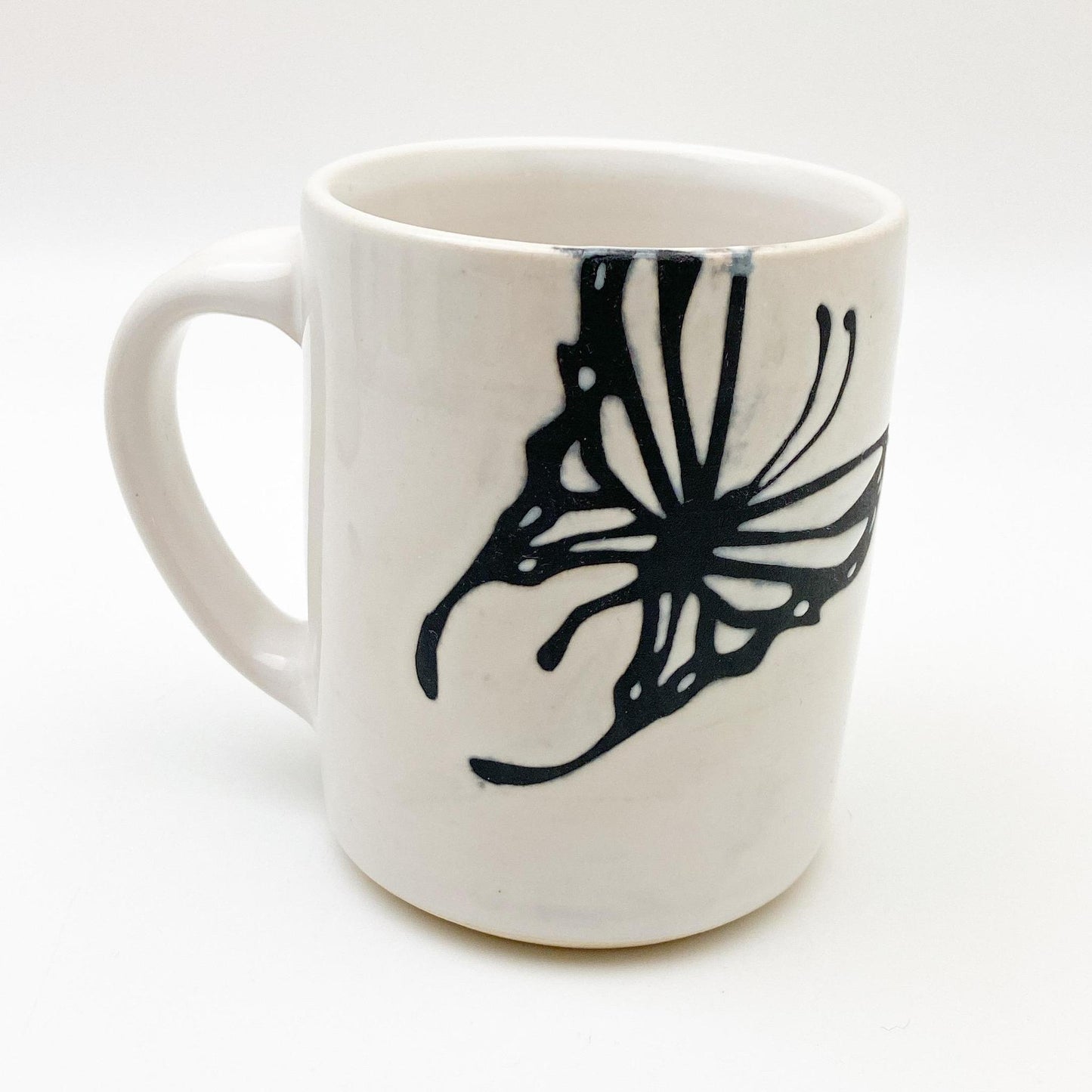 Mug - Black & White Ceramic - Butterfly