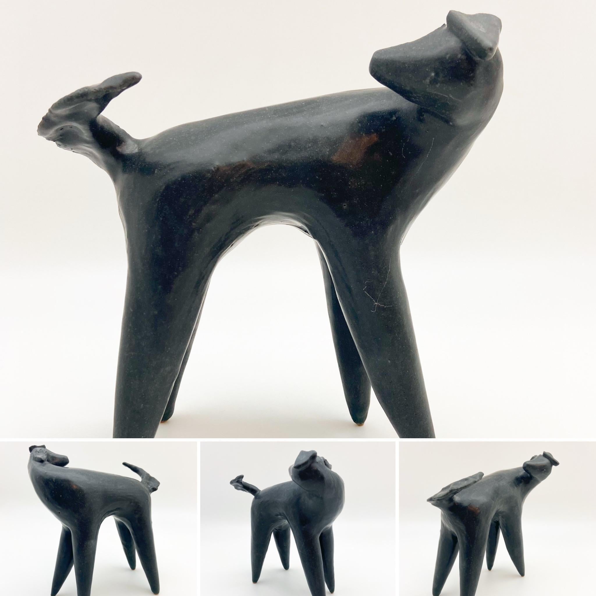 Top dog, ceramic sculpture, ceramic art, hand made clay sculpture. height 23cm