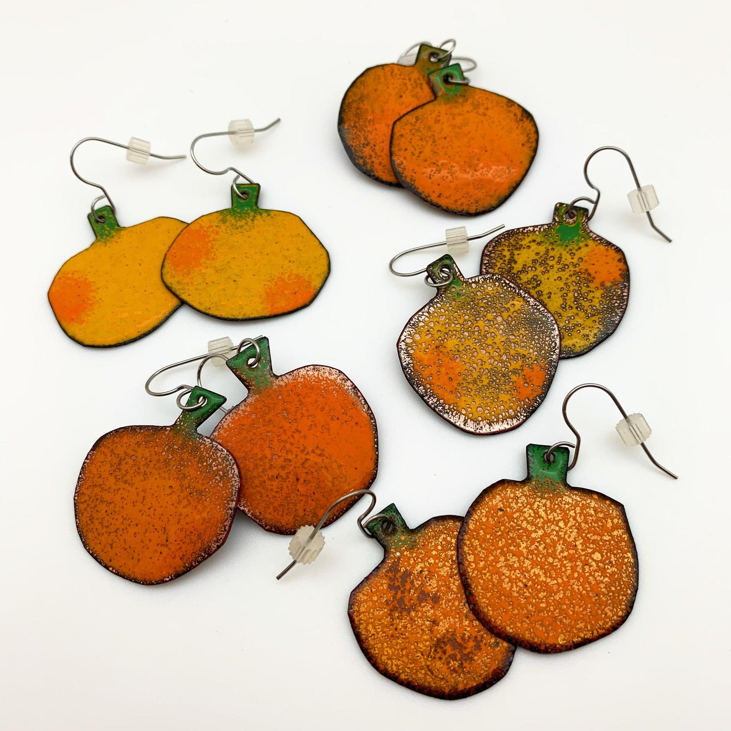 Earrings - Smooth Pumpkins - Enamel Originals