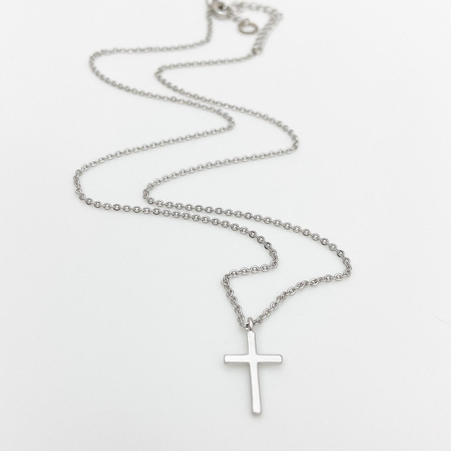 Necklace - Sterling Cross on Sterling Chain