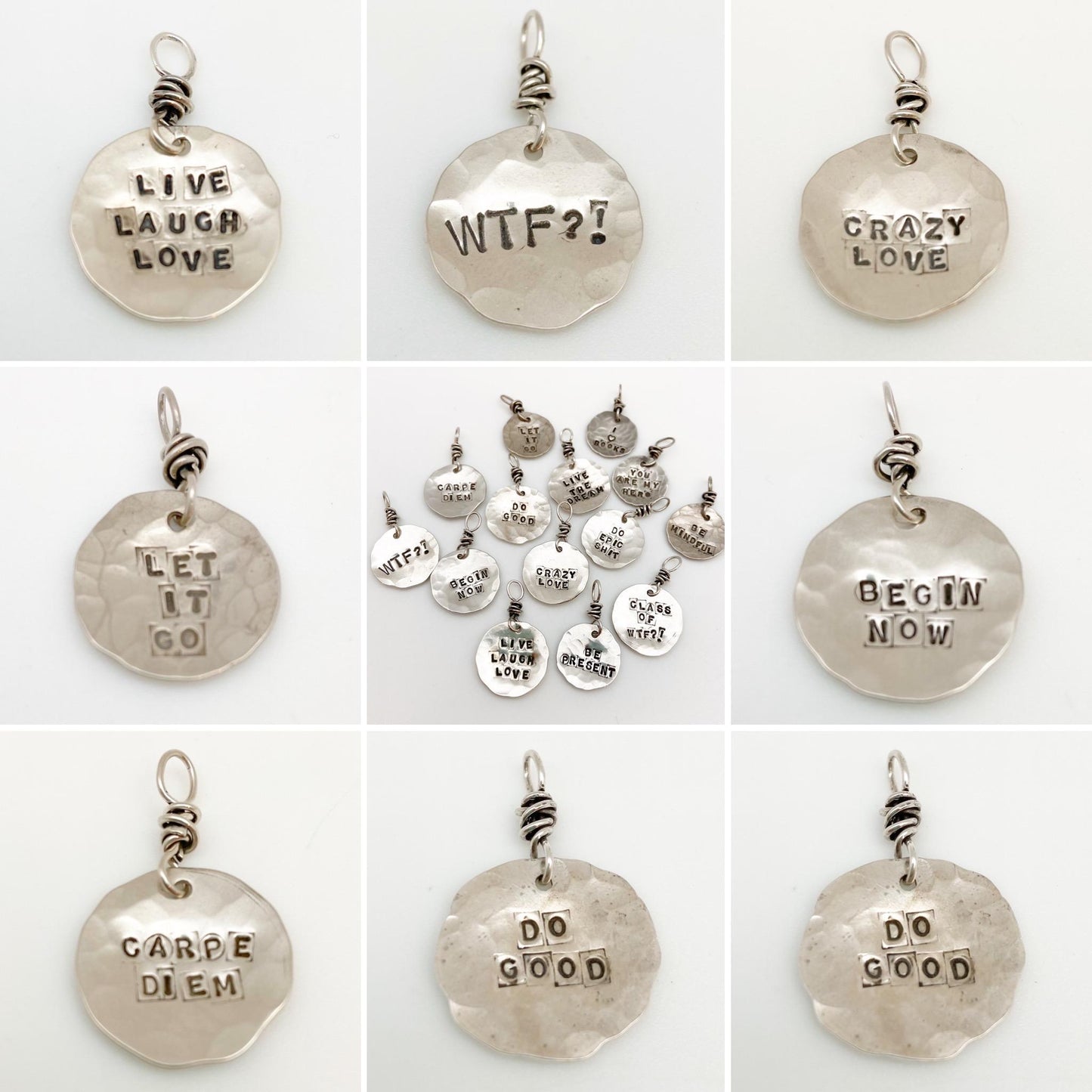 Charm - "Wisdom Nugget" in Sterling - Handmade