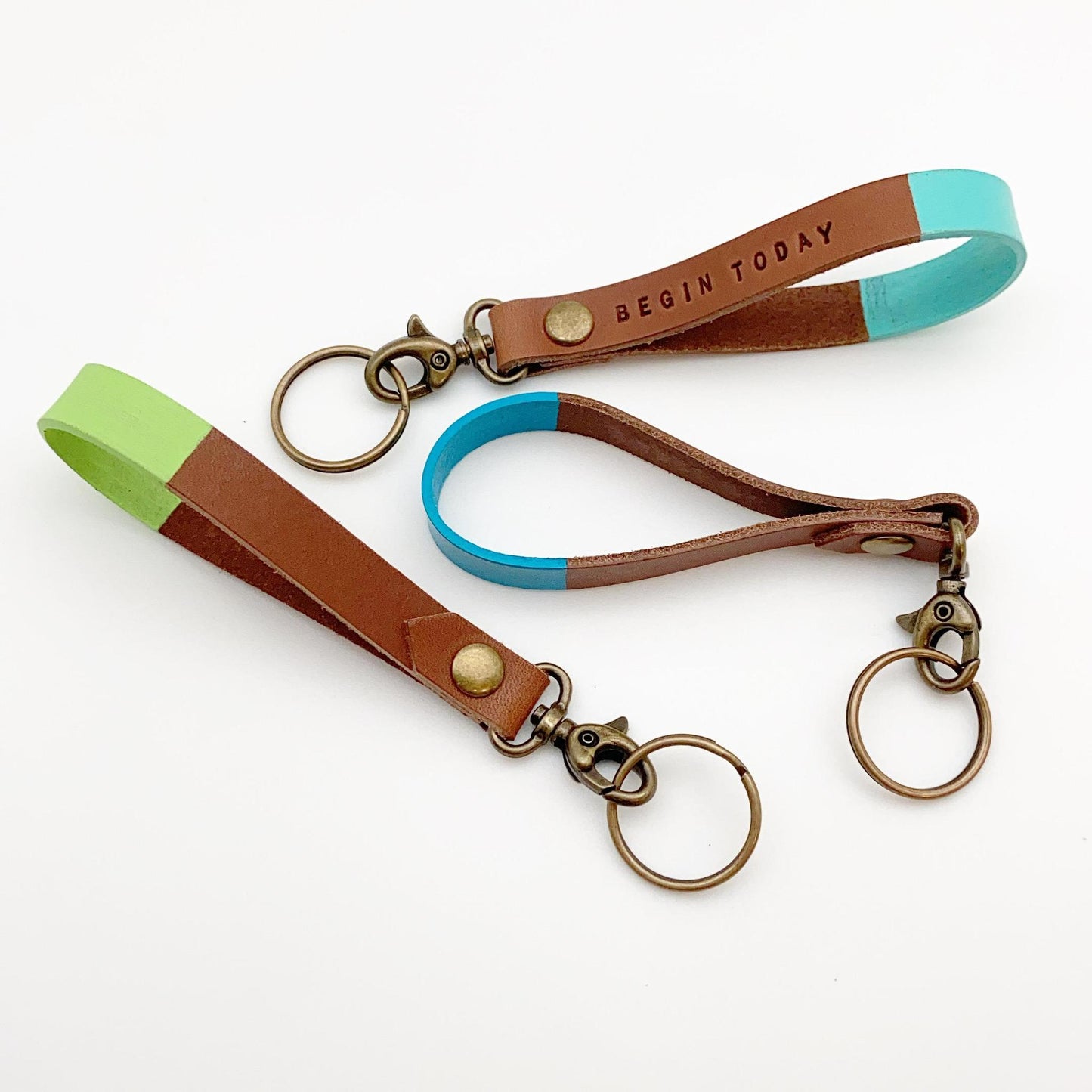 Keyring & Zipper Pull - Begin Today - Leather