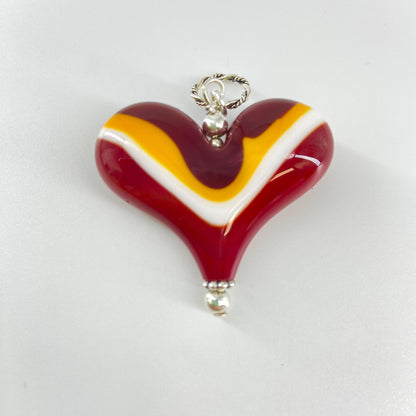 Pendant - KC Chiefs-Inspired Stripes #2 - Handmade Glass