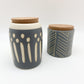 Jar - Glazed Ceramic with Cork Lid - Hashmarked