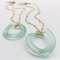 Necklace - Ruffled Glass Hoops on 14kt Goldfill - Antique Clear/Coke