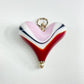 Pendant - Pink & Maroon Stripe Heart - Handmade Glass