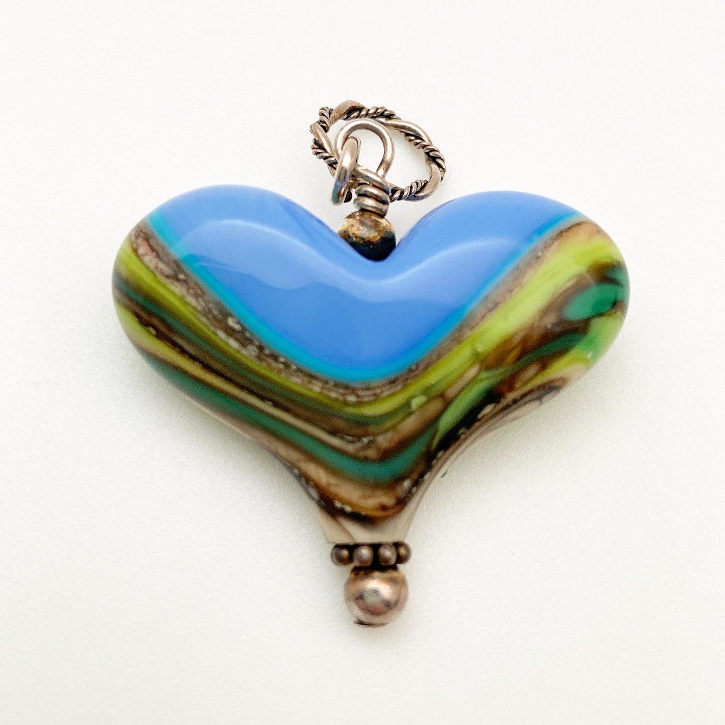 Pendant - Cactus Heart on Yellows - Handmade Glass