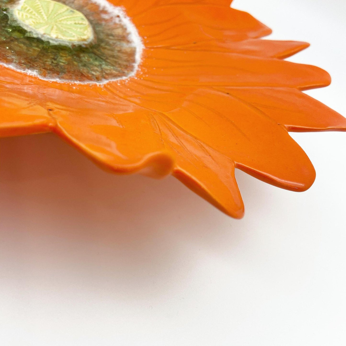 Ceramic Wall Art - Orange Flower - Medium