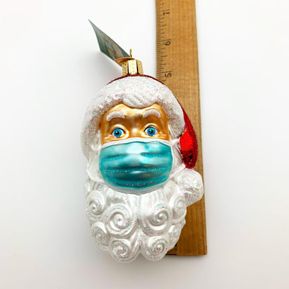 Ornament - Blown Glass - Masked Santa