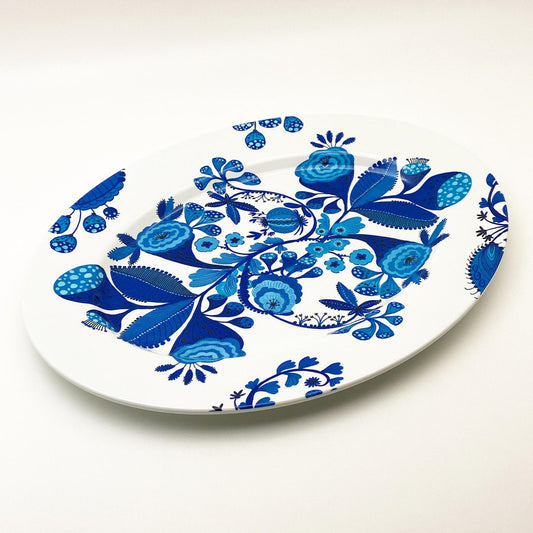 Platter - Melamine "Enamelware" - Blue Floral