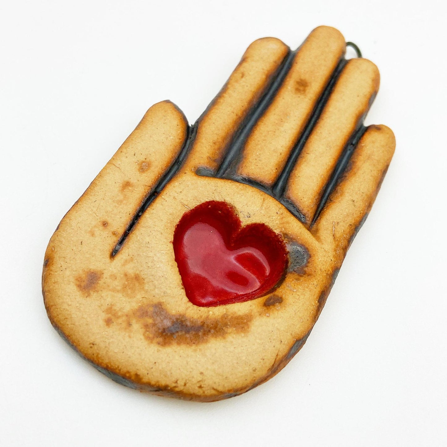 Ornament/Wall Talisman - Heart in Hand - Ceramic