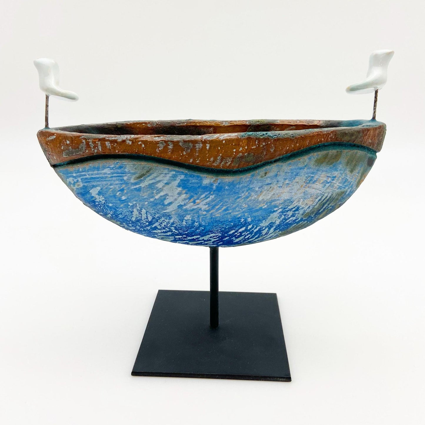 Sculpture - Double Bird Boat - Ceramic