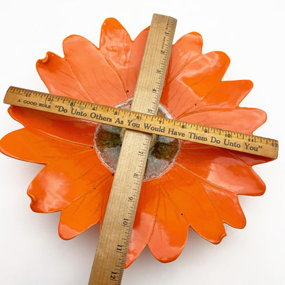Ceramic Wall Art - Orange Flower - Medium