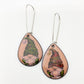 Earrings - Gnomes on Pink Teardrops - Enamel on Copper