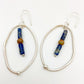 Sterling Earrings - Hoop Dangles with Stones - Handmade