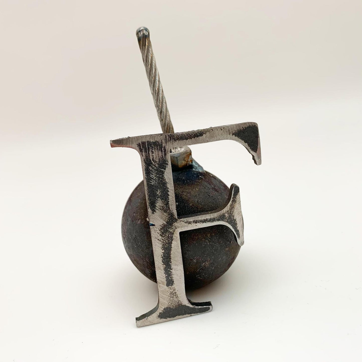 F-Bomb Sculpture - Reclaimed Metal Original