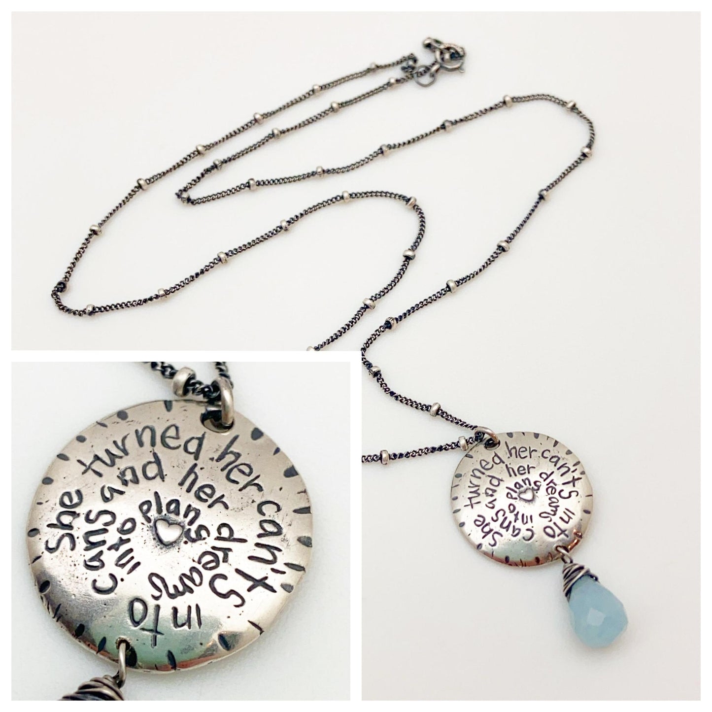 Necklace - "She turned her can't...dreams into plans." - Sterling