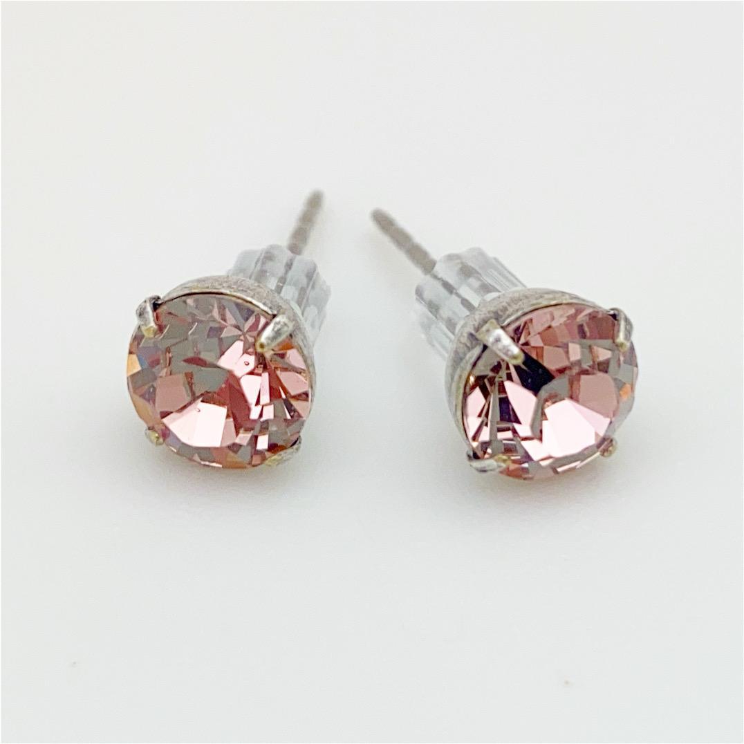 Stud Earrings - Real Crystals in Sterling Silver Bezel