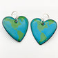 Earrings - Earth Hearts - Enamel on Copper