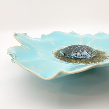 Ceramic Wall Art - Atlantis Aqua Flower - Medium